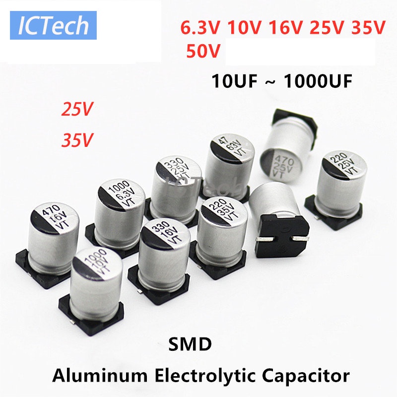 Set 20 Tụ Điện SMD 25V 35V 10UF 22UF 33UF 47UF 100UF 220UF 330UF 470UF Chuyên Dụng