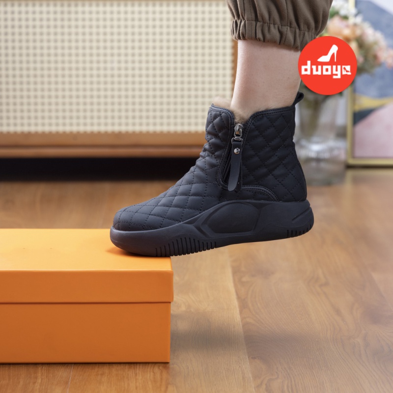 Duoya Giày Bốt Martin Cotton Lót Lông Dày Dặn Chống Trượt Thời Trang Mùa Đông 2022 Mới Cho Nữ