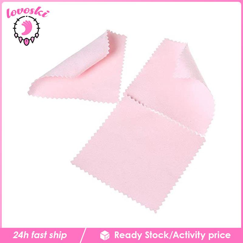 [Lovoski] Bộ 10 Khăn Lau Chùi Đánh Bóng Trang Sức Nhẫn Bạc