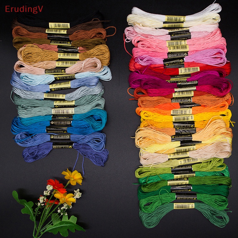 Bộ 24 / 100 / 50 Cuộn Chỉ Cotton Dùng Thêu Tranh Chữ Thập Thủ Công