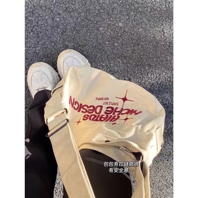 Túi Xách Canvas Cỡ Lớn 40X Thêu Họa Tiết Phong Cách Retro