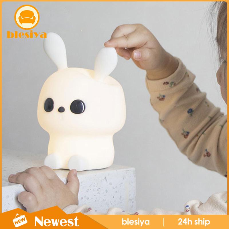 Đèn Ngủ Hình Thỏ Silicone Chạy Bằng Pin Có Hẹn Giờ