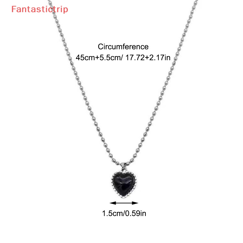 Vòng cổ Mặt Hình Trái Tim Màu Đen Đơn Giản Phong Cách Hàn Quốc Cho Nữ