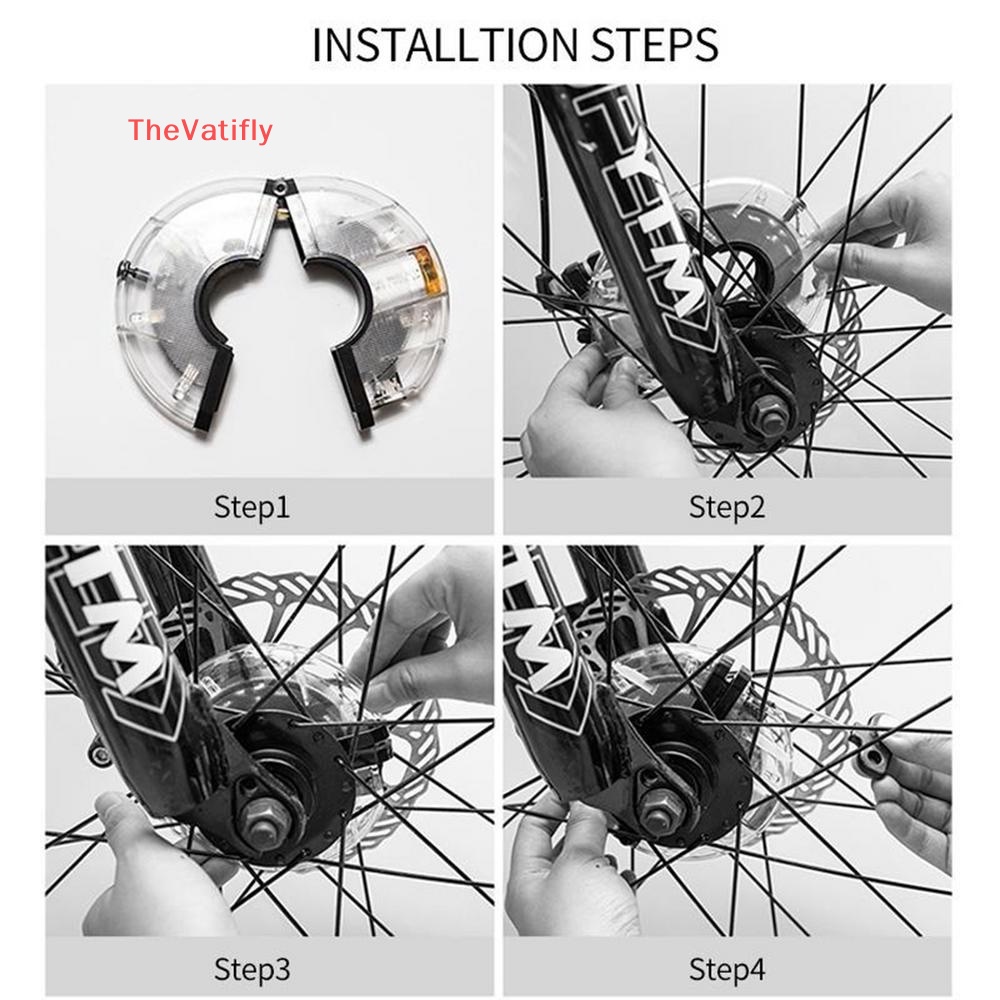 [Thevalifly] Đèn LED Gắn Bánh Xe Đạp Chống Thấm Nước USB RGB Đầy Màu Sắc