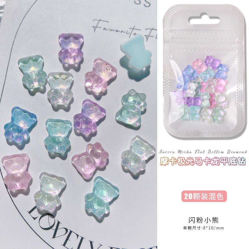 Set 20 Phụ Kiện Trang Trí Móng Tay 3D Hình Cá Heo Hoạt Hình Màu Macaron Xinh Xắn