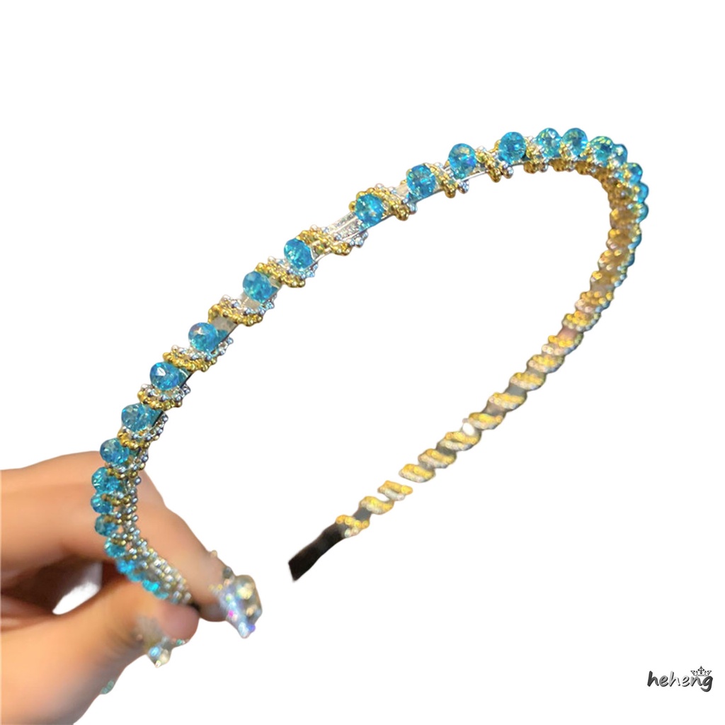 Set 2 Băng Đô Cài Tóc Đính Hạt Pha Lê Lấp Lánh