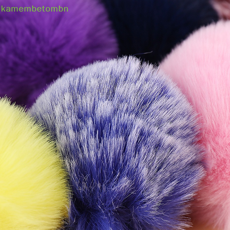 1 Móc Khóa Hình Cục Bông Lông Thỏ Giả 8.5cm