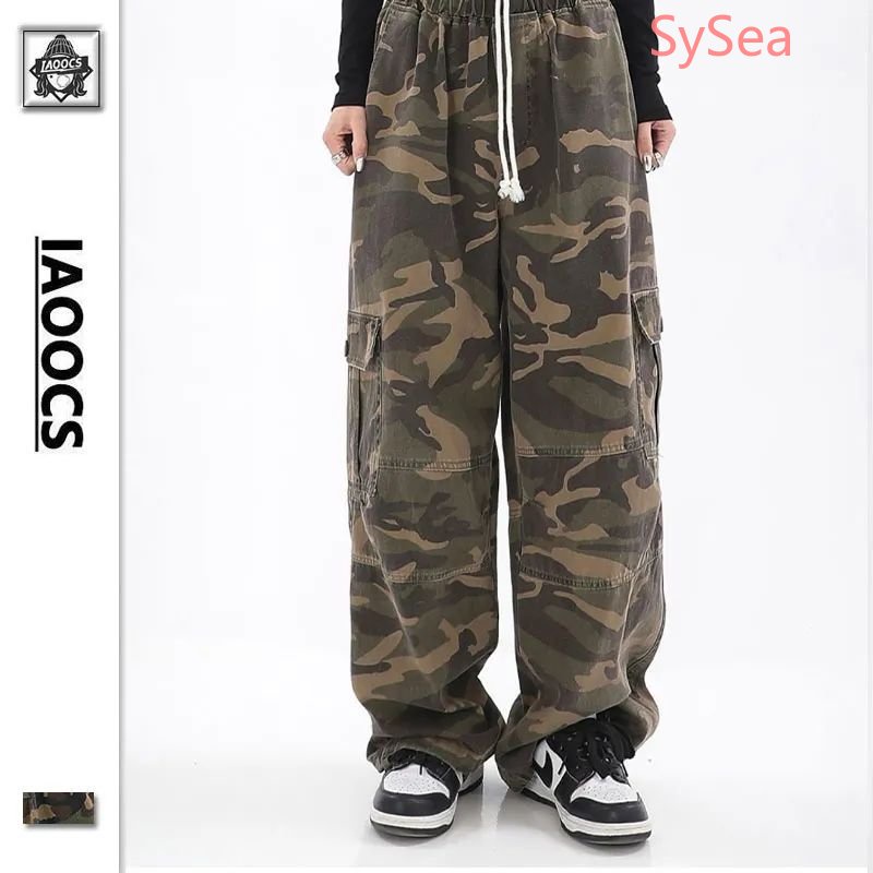 Quần Dài Lưng Cao Dáng Rộng Họa Tiết Rằn Ri Phong Cách Retro Cá Tính