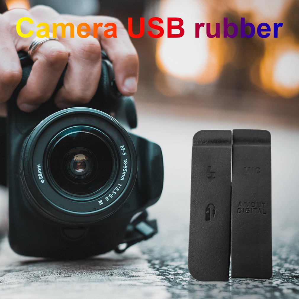1Pc Usb Rubber Lid Door Dust-Proof Cover Usb/Hdmi-Compatible Dc In/Video Out Bottom For Canon 7D Camera [Q/8]