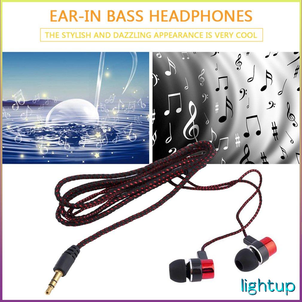 [Sẵn sàng] Tai Nghe Chụp Bện Dây Siêu Bass Nhạc Âm Thanh Nổi Hifi Nhét Cách Ly Tiếng Ồn Thể Thao Có Mic [T/12]