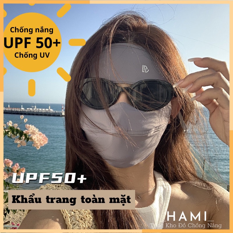 Mặt Nạ/ Khẩu Trang Toàn Mặt Lụa Lạnh Che Phủ Toàn Diện Chống Tia Uv, Nâng Cơ Mặt Cao Cấp