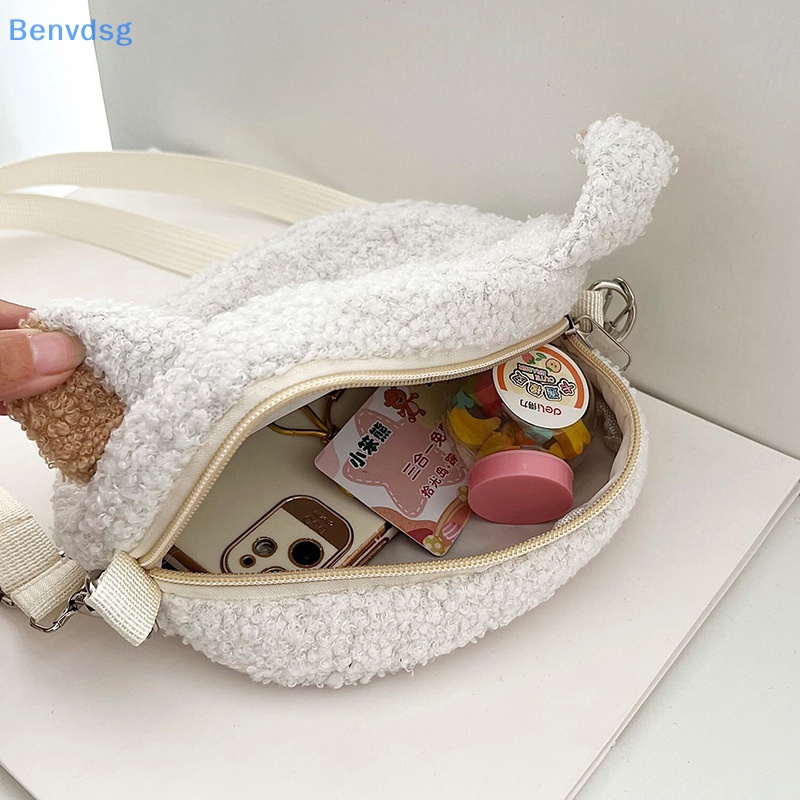 Túi Đeo Chéo Mini Hình Chú Cừu Bông Mềm Mại Đáng Yêu Cho Nữ