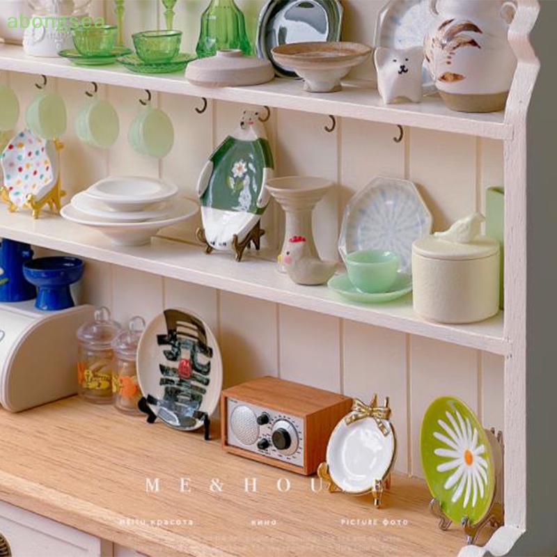 Giá Đỡ Trưng Bày Đĩa Mini Bằng Kim Loại Cho Nhà Búp Bê Tỉ Lệ 1 / 6