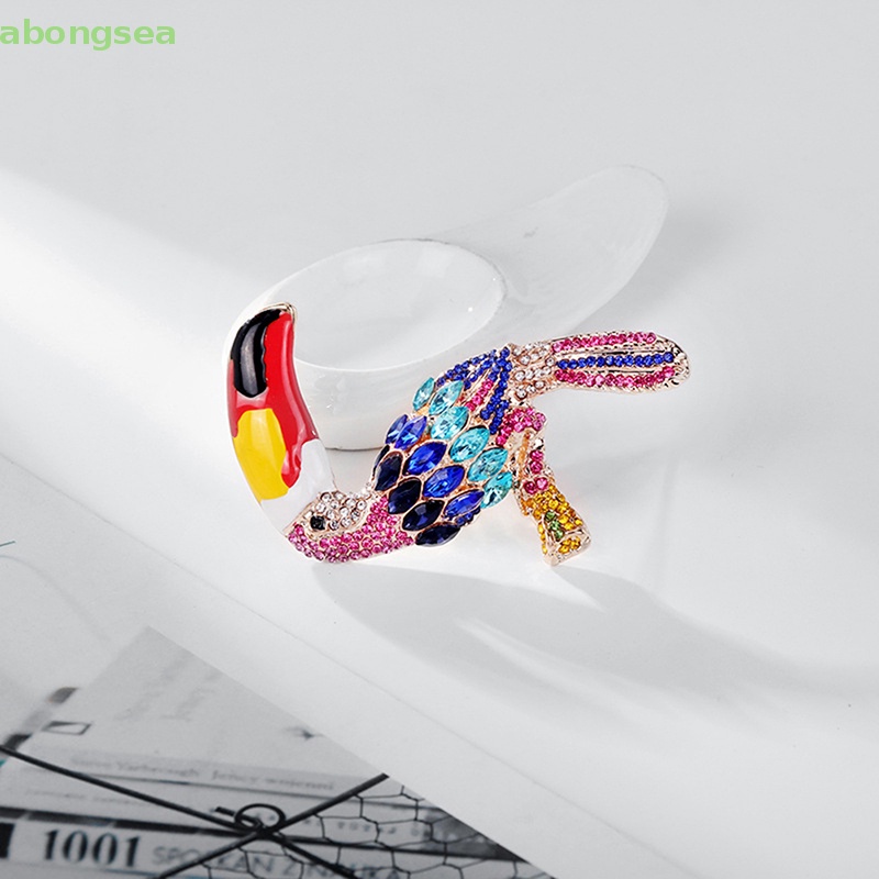Ghim Cài Áo Hình Vẹt Miệng To Đính Đá Thời Trang Cho Nữ