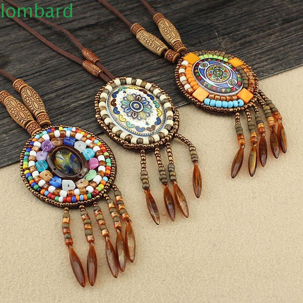 Vòng cổ Dáng Dài Đính Hạt Acrylic Phong Cách Cổ Điển Thời Trang Sang Trọng