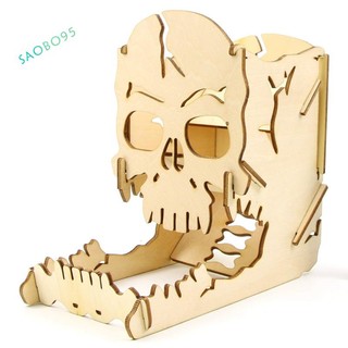 Hộp sọ Xúc xắc Tháp Gỗ Hộp sọ Khắc Xúc xắc Hộp lăn dễ dàng cho các trò chơi bảng RPG