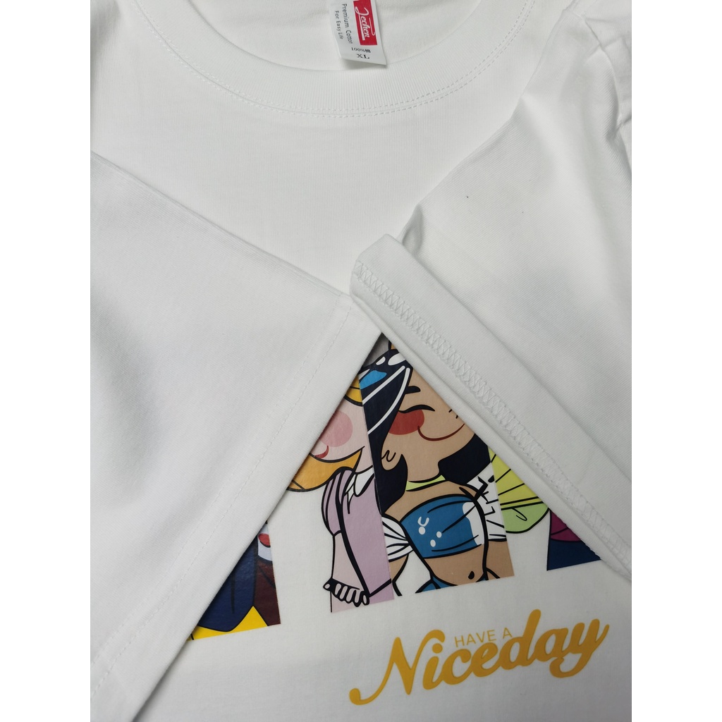 Áo thun NRVP 100% cotton tay ngắn in họa tiết phong cách Hàn Quốc