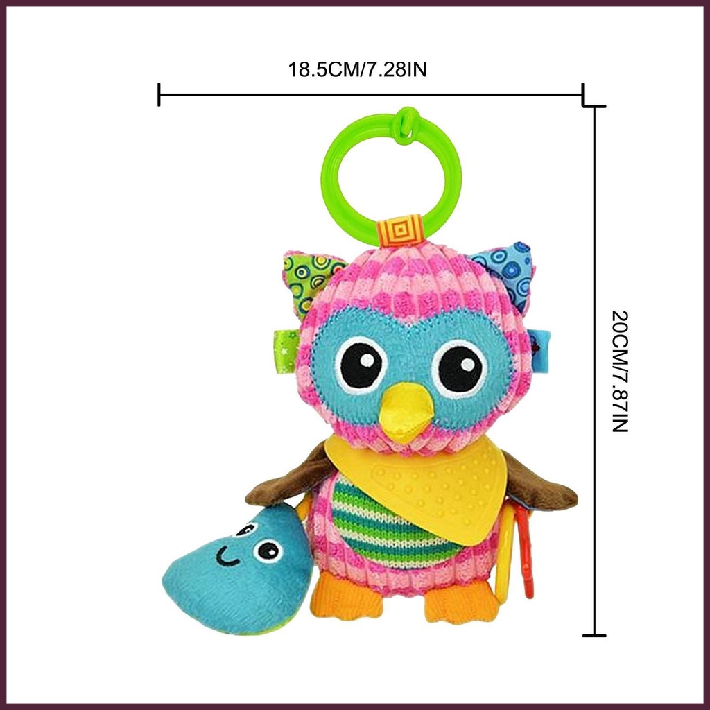 Đồ Chơi Nhồi Bông Mềm Mại Hình Chim Cú Nhiều Màu Có Âm Thanh Phát Triển Răng Cho Bé