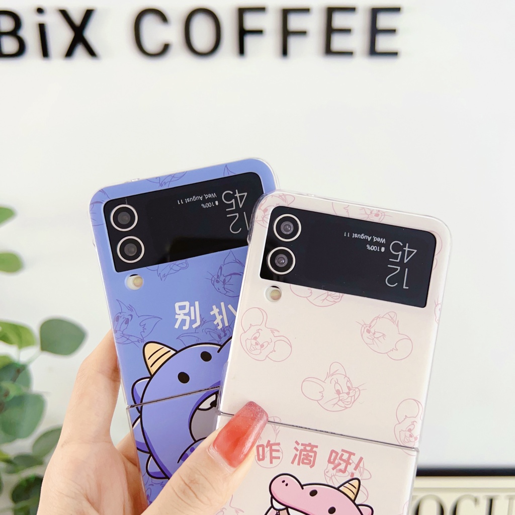 Ốp Điện Thoại PC Họa Tiết Hoạt Hình Dễ Thương Cho Samsung Galaxy Z Flip 4 Z Flip 3 Samsung Z Flip4 Z Flip3
