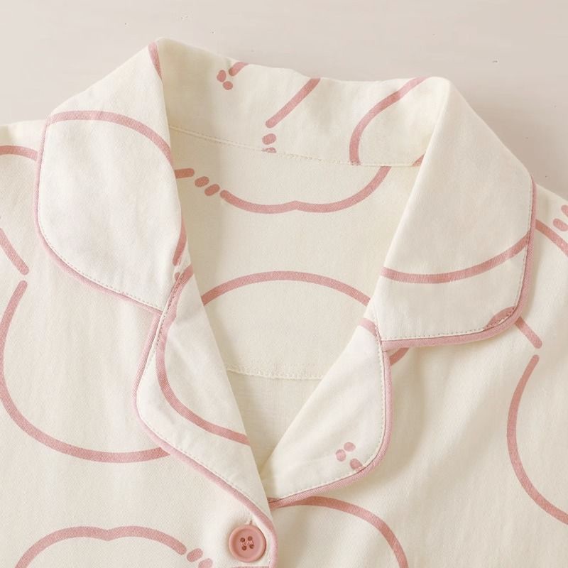 [Mã FADEP1904 giảm đến 30k đơn từ 99k] Bộ đồ ngủ FDS ngắn tay họa tiết thỏ hồng hoạt hình ngọt ngào thời trang xuân hè