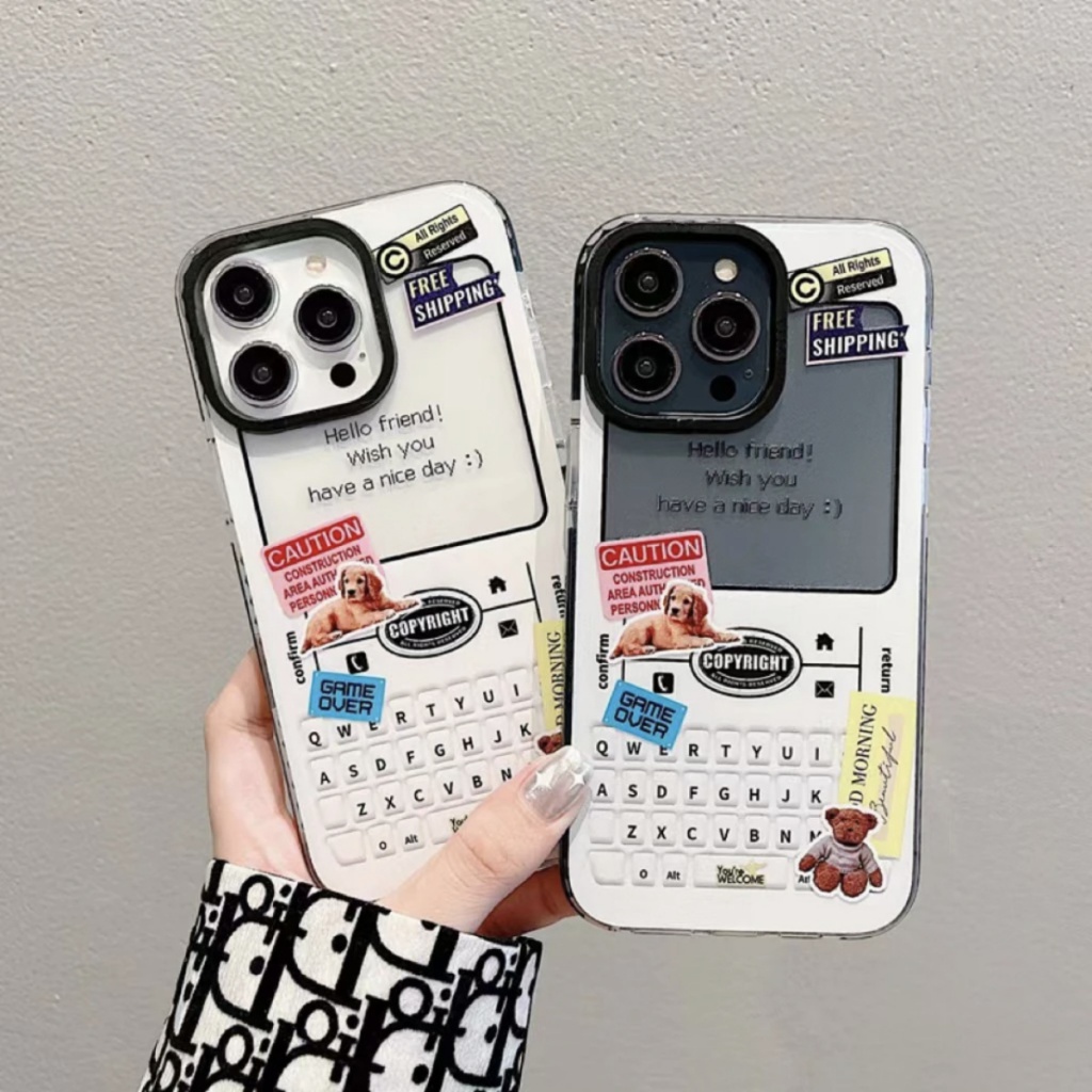 ✅Ốp Điện Thoại In Hình Chú Cún Và Bàn Phím Cho Iphone 14 13 11promax12 pro PIR1
