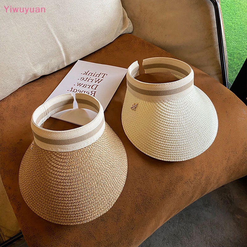 < Yiwuyuan > Mũ Cói Chống Nắng Đi Biển Hở Chóp Siêu Nhẹ Gấp Lại Được Hợp Thời Trang Cho Nữ