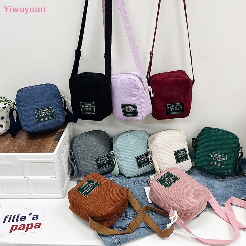 Túi Đeo Chéo Vai Bằng Vải Nhung Nhỏ Hình Vuông Đơn Giản Hàng Mới