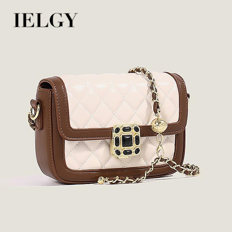 Túi Đeo Chéo Hình Vuông Nhỏ Thiết Kế Hình Thoi Màu Sắc Tương Phản Thời Trang Cao Cấp Cho Nữ