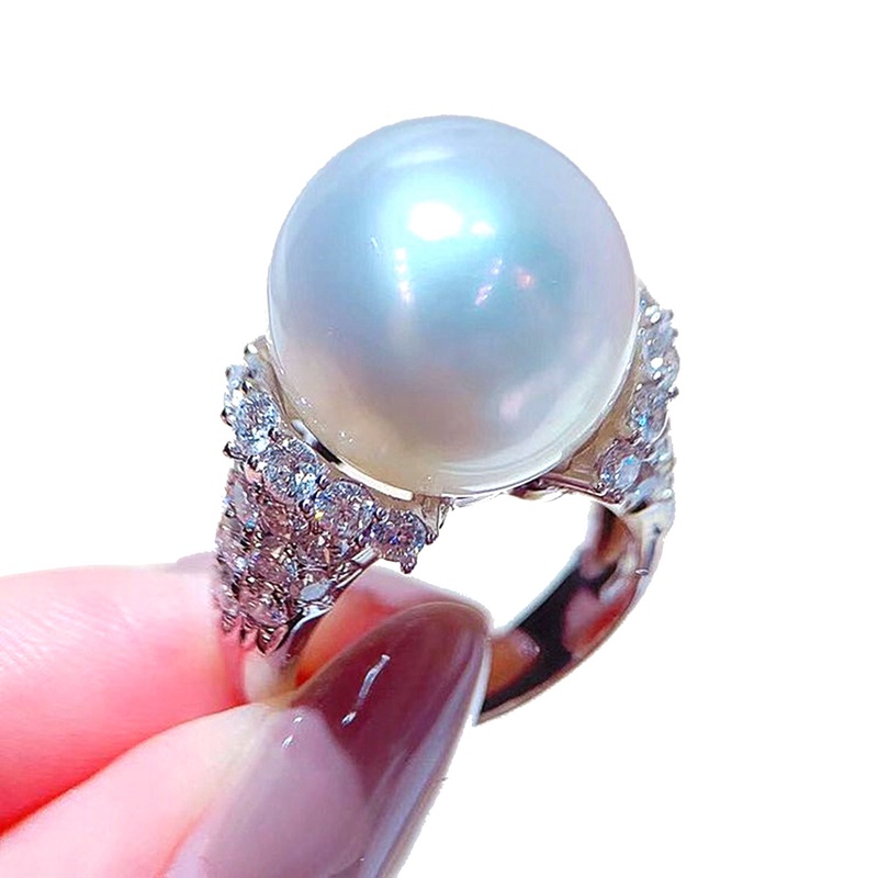 Nhẫn Bạc Đính Ngọc Trai Nhân Tạo Lấp Lánh Sang Trọng Thời Trang Cho Nữ