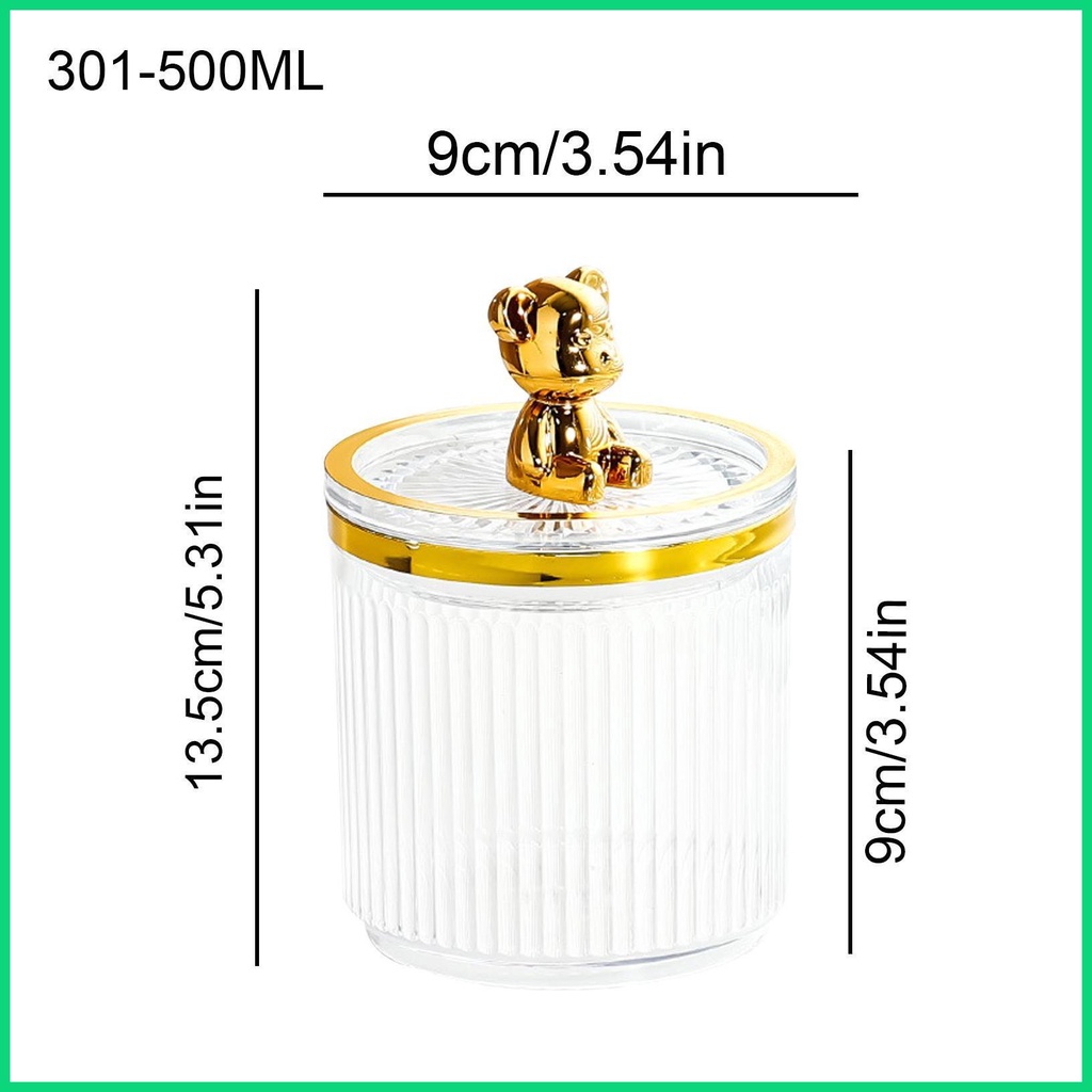 Hộp Đựng Tăm Bông / Bông Ngoáy Tai Bằng Acrylic Trong Suốt Kèm Nắp Đậy Tiện Dụng