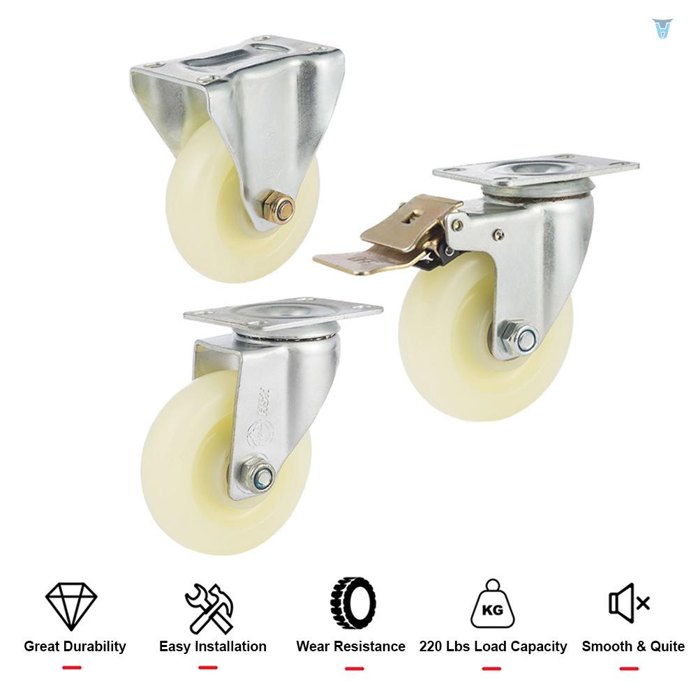 Bánh Xe Lăn Bằng Nylon Chịu Tải Nặng 220 Lbs 5 Inch Không Gây Tiếng Ồn Kèm Phanh