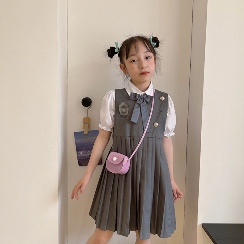 Túi Xách Tròn Nhỏ Đeo Chéo Vai Màu Trơn Có Dây Xích Đa Chức Năng Phong Cách Hàn Quốc Cho Bé Gái