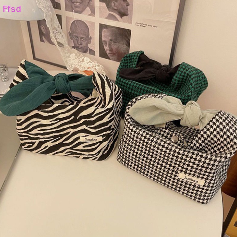 {Ffsd} Túi Đựng Hộp Cơm Trưa / Đồ Trang Điểm In Họa Tiết Ngựa Vằn Phong Cách Nhật Bản Thời Trang Cho Nữ * Hàng Bán Chạy