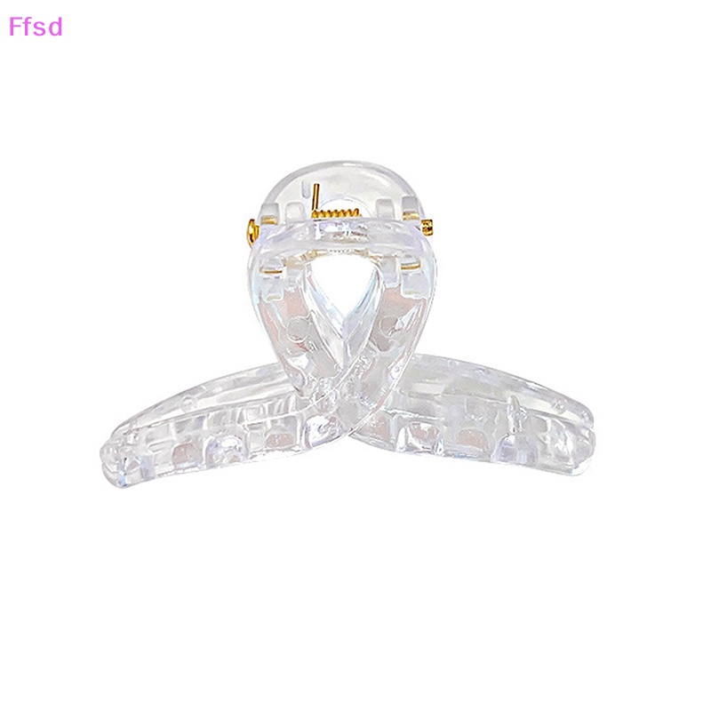{Ffsd} Set 10 Kẹp Tóc Càng Cua Cỡ Lớn Bằng Nhựa Resin Trong Suốt Đơn Giản Thời Trang Mới Cho Nữ