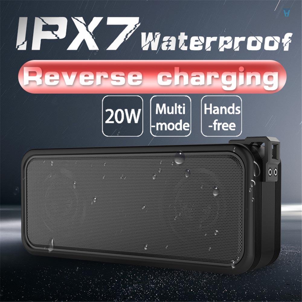 Loa Bluetooth Không Dây X7 IPX7 TWS 20W Âm Thanh Siêu Trầm Hỗ Trợ Ổ Đĩa AUX Có Thể Sạc Lại