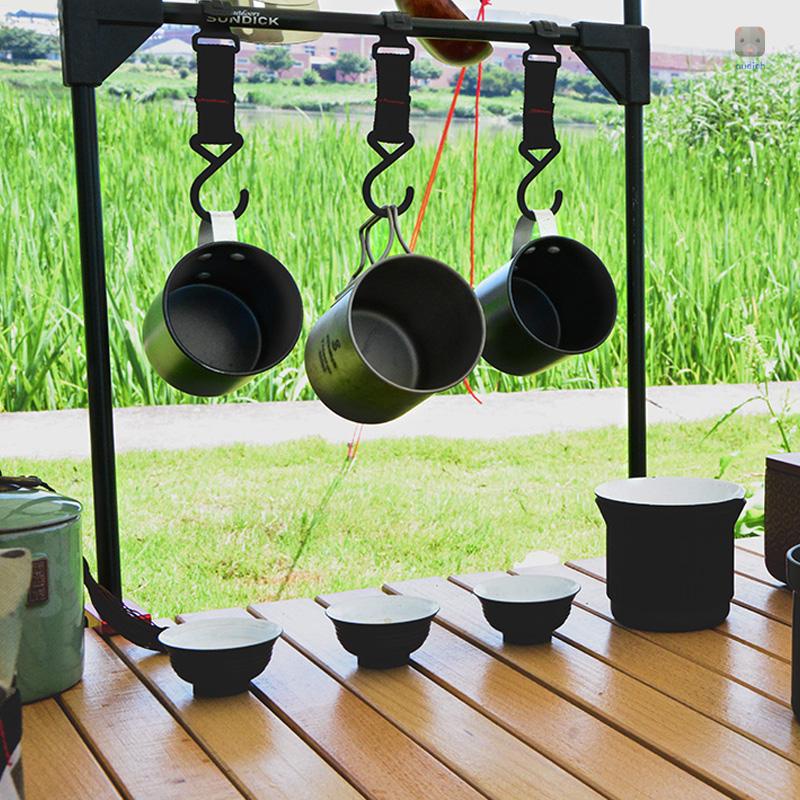 Kệ Để Bàn Siêu Nhẹ Bằng Hợp Kim Nhôm Tùy Chỉnh Kèm Móc Tiện Dụng Mang Theo Cắm Trại