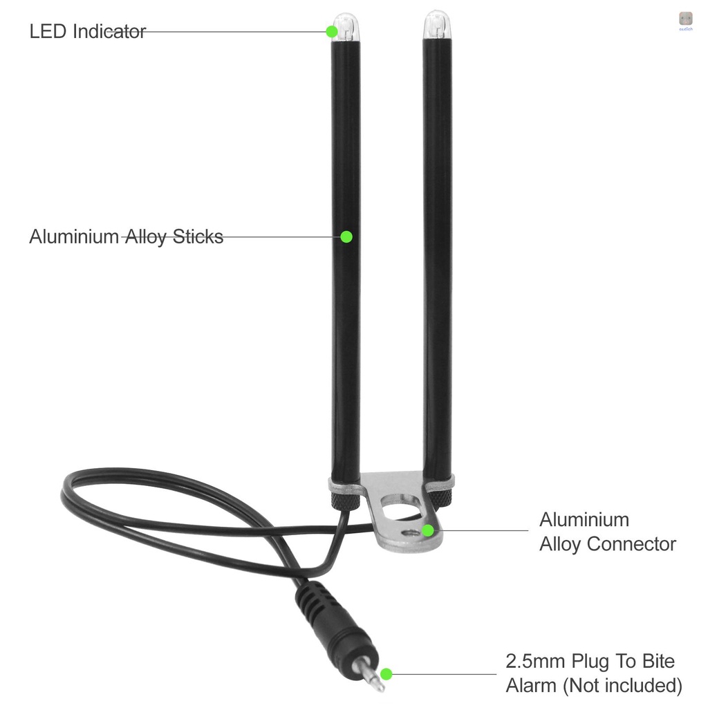 Gậy Chống Gió Bằng Hợp Kim Nhôm Có Đèn LED Kèm Chuông Báo Cá Cắn Câu