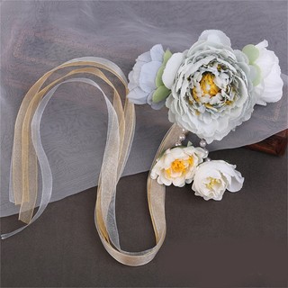 Kẹp Tóc Lụa Đính Hoa Và Dây Ruy Băng Dài