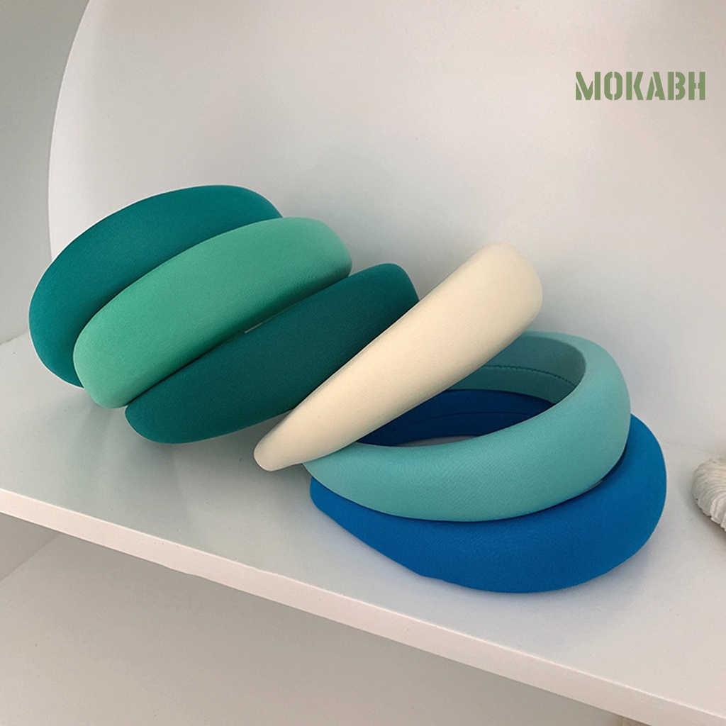 Băng Đô Cài Tóc Bằng Xốp Siêu Mềm Co Giãn Màu Kẹo Chống Trượt