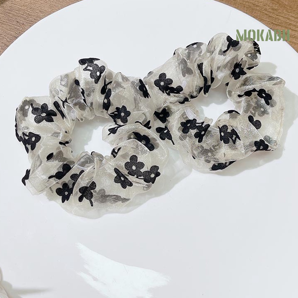 Dây Cột Tóc Co Giãn Chống Trượt Đính Hoa Xinh Xắn Cho Nữ