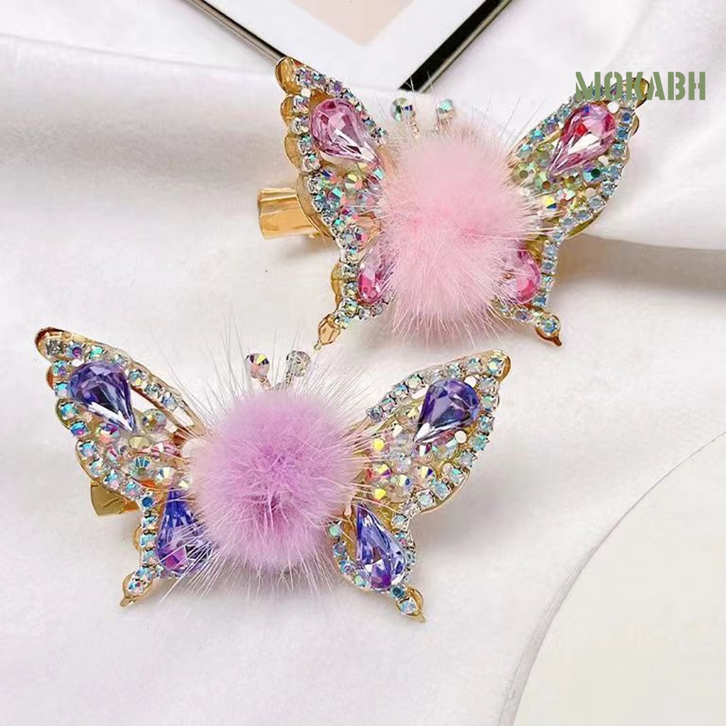 Kẹp Tóc Hình Bướm Bằng Kim Loại Đính Đá Lấp Lánh