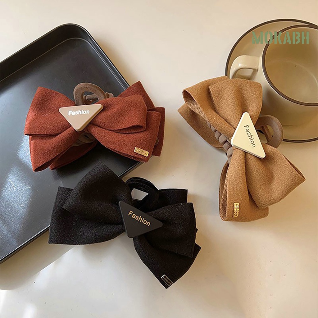 Kẹp Tóc Hình Nơ Hai Mặt Bằng Vải Mờ Phong Cách Hàn Quốc Dành Cho Nữ
