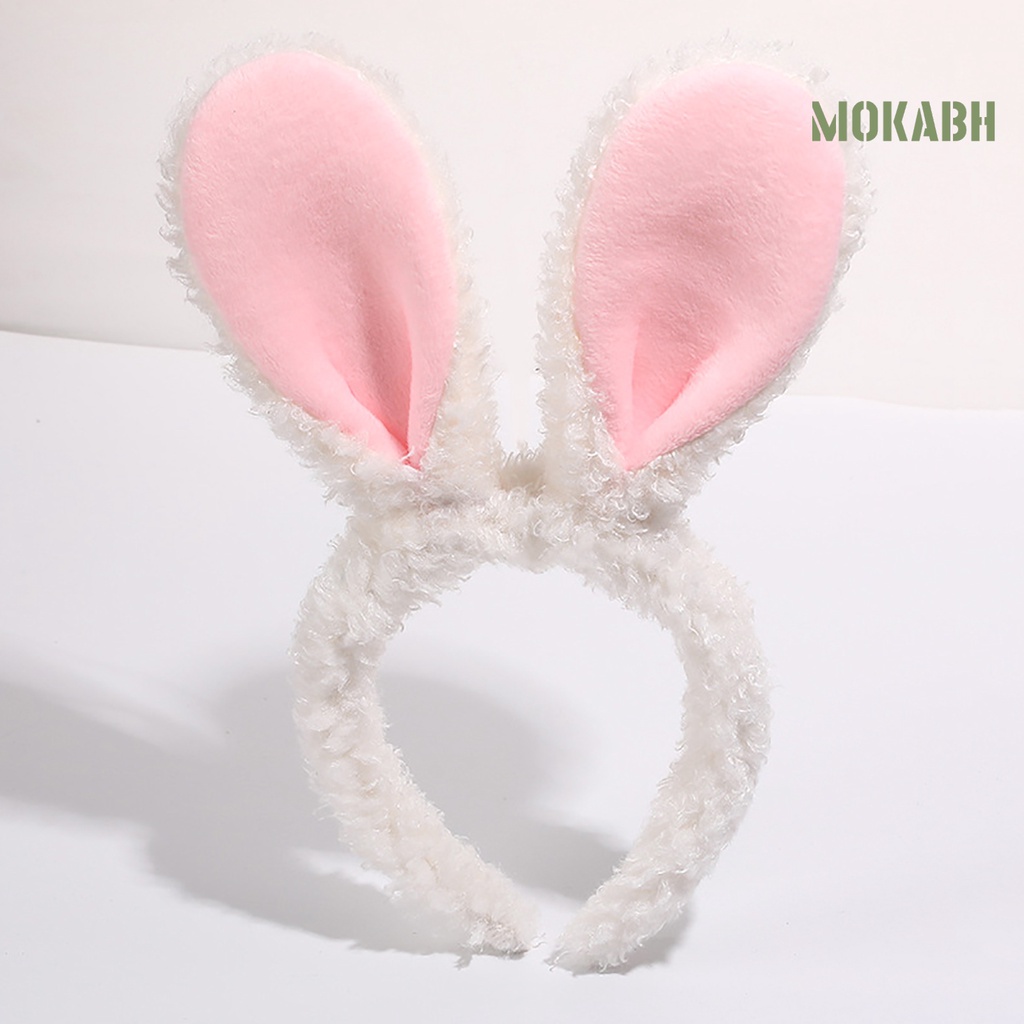 Băng Đô Tai Thỏ Bằng Vải Bông Chống Trượt Dễ Thương