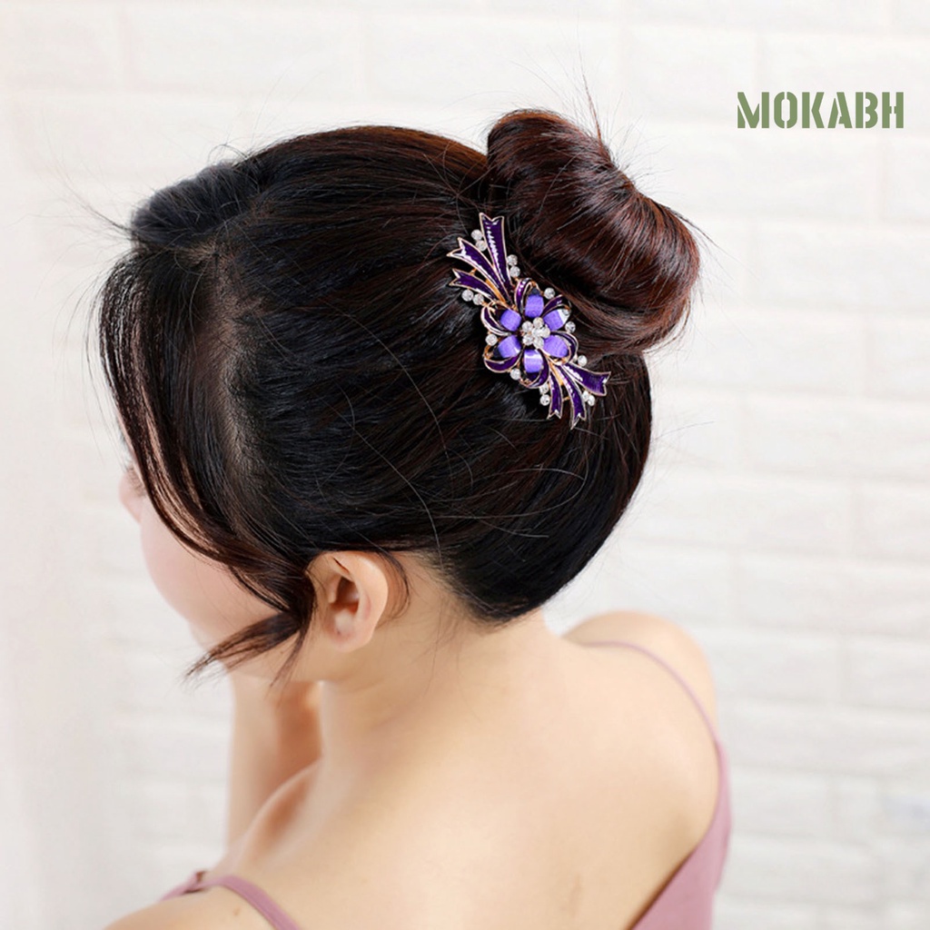 Lược Cài Tóc Hình Hoa Đính Đá Phong Cách Vintage Cho Nữ