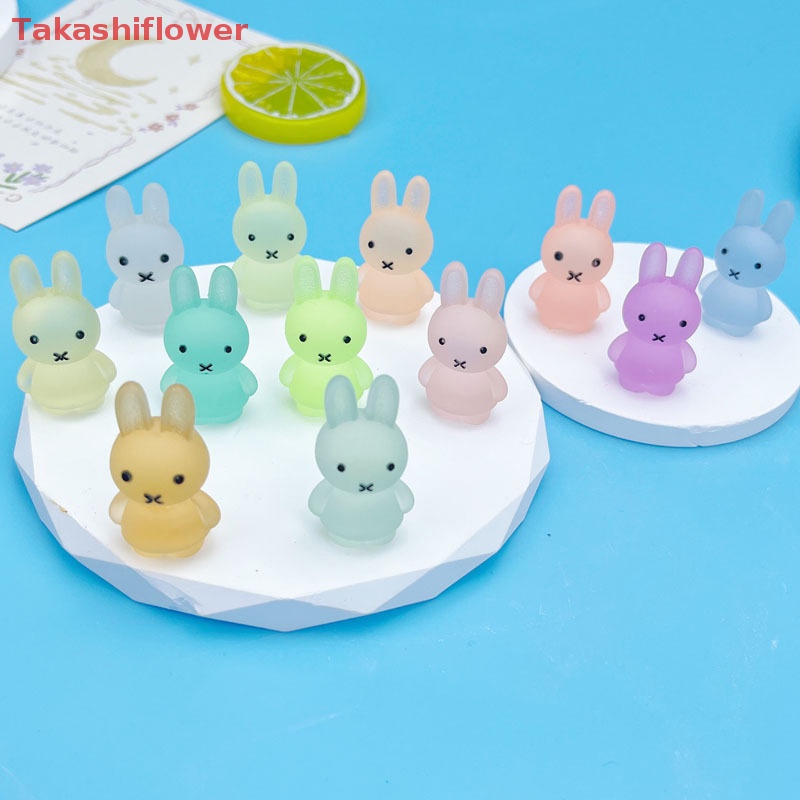 Bộ 5 Mô Hình Thỏ Phát Sáng Trong Bóng Tối Dùng Trang Trí