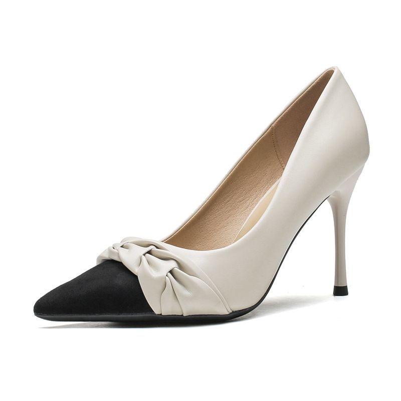 Giày Cao Gót Mũi Nhọn Mẫu Mới 2023 Phong Cách Pháp Thời Trang Thanh Lịch Cho Nữ