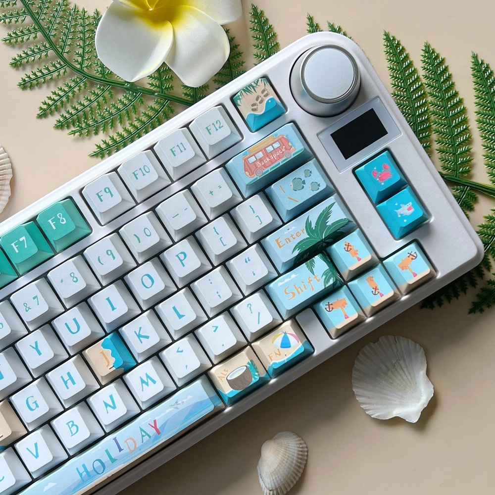 Hawaii Keycaps Cherry Profile Bãi Biển Mùa Hè PBT Dye Sub Bàn Phím Cơ Keycap
