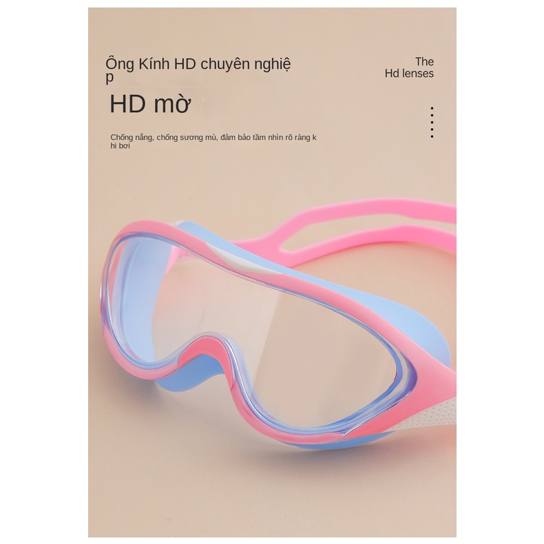 Kính Bơi Gọng Lớn Bằng Silicone Chống Sương Mù Phong Cách Mới Cho Người Lớn