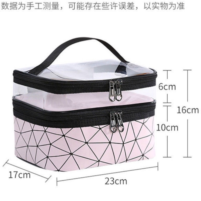 Túi Đựng Mỹ Phẩm Hai Lớp Trong Suốt Chống Thấm Nước BX019