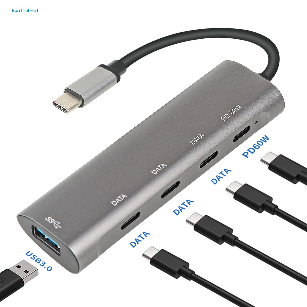 Bộ Chia Cổng USB 3.0 Type-C Bằng Hợp Kim Nhôm Cho Laptop